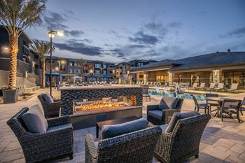 Firepit pool side at Level 25 at Sunset by Picerne, Las Vegas, 89113